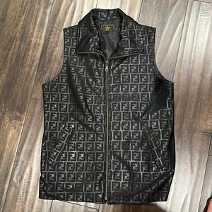 Faux Fendi Zucca zip up vest size L